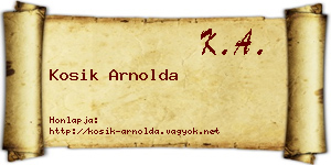 Kosik Arnolda névjegykártya